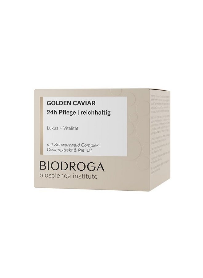 Biodroga Bioscience Institute - Golden Caviar 24h Care Rich 50 ml - Luxurious Skin Care from the Black Forest for Dry and Demanding Skin - Nourishing, Moisturising Skin Care