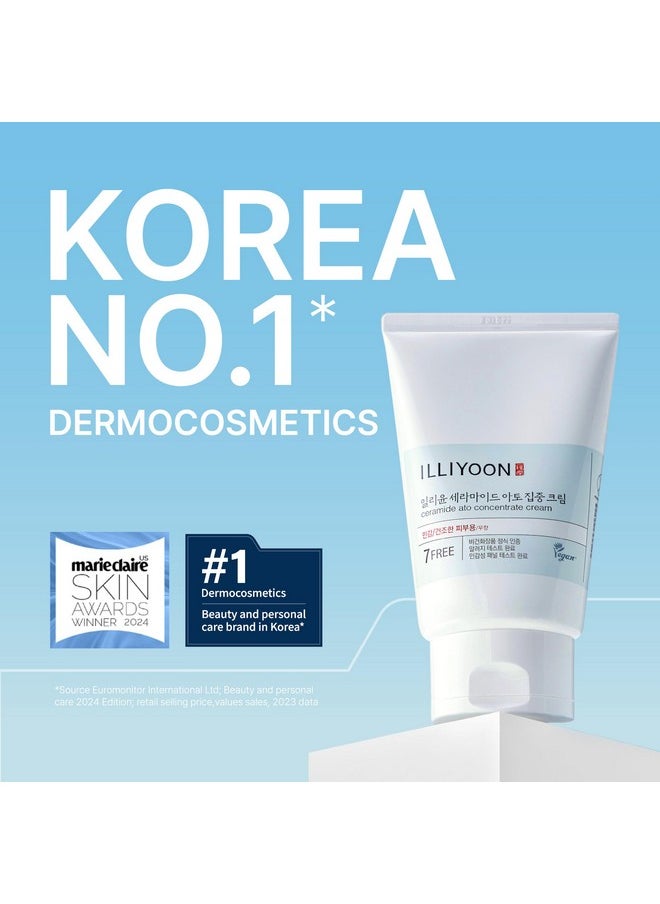 Illiyoon Ceramide Ato Concentrate Cream | Face Moisturizer for Dry & Sensitive Skin, 100hr Lasting Hydration, For Face & Body, Gentle for Infants, Skin Barrier Repair, Vegan Certified, 6.76 fl.oz.