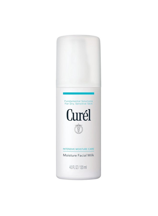 Curel Japanese Skin Care Moisture Facial Milk Moisturizer, Daily Face Lotion for Dry Sensitive Skin, pH Balanced, Unscented Advanced Ceramide Care Face Cream without Drying Alcohols, 4 oz