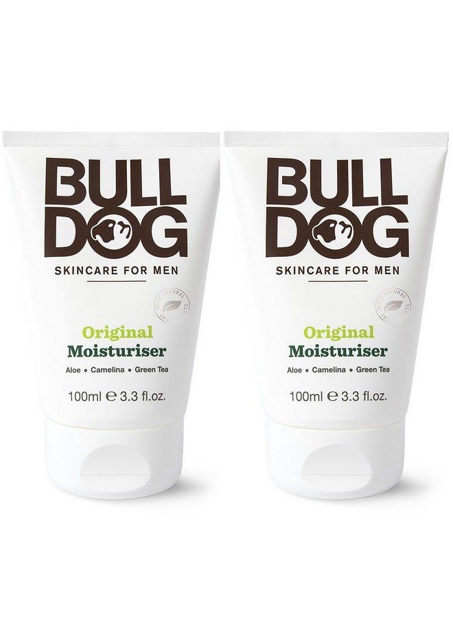 Bulldog Skincare Original Moisturizer For Men (Pack of 2) With 8 Essential Oils, Green Tea, Green Algae, Konjac Mannan and Vitamin E, 3.3 fl. oz.