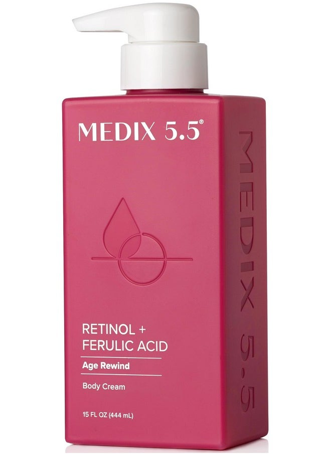 Medix 5.5 Retinol Body Lotion Firming Moisturizer | Crepey Skin Care Treatment | Retinol Body Cream | Anti Aging Retinol Cream For Women Targets Look Of Crepe Skin, Wrinkles, & Sagging Skin, 15 Fl Oz