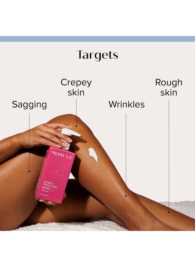 Medix 5.5 Retinol Body Lotion Firming Moisturizer | Crepey Skin Care Treatment | Retinol Body Cream | Anti Aging Retinol Cream For Women Targets Look Of Crepe Skin, Wrinkles, & Sagging Skin, 15 Fl Oz