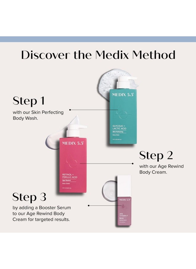Medix 5.5 Retinol Body Lotion Firming Moisturizer | Crepey Skin Care Treatment | Retinol Body Cream | Anti Aging Retinol Cream For Women Targets Look Of Crepe Skin, Wrinkles, & Sagging Skin, 15 Fl Oz