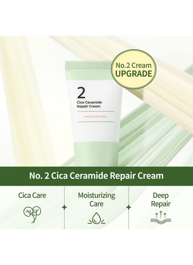 numbuzin No.2 Cica Ceramide Repair Cream | Ceramide, Centella Asiatica | Hydrating, Calming, Skin Recovery, Strengthen Skin Barrier, Deep Repair | All Skin Types | 2.02 fl. oz.