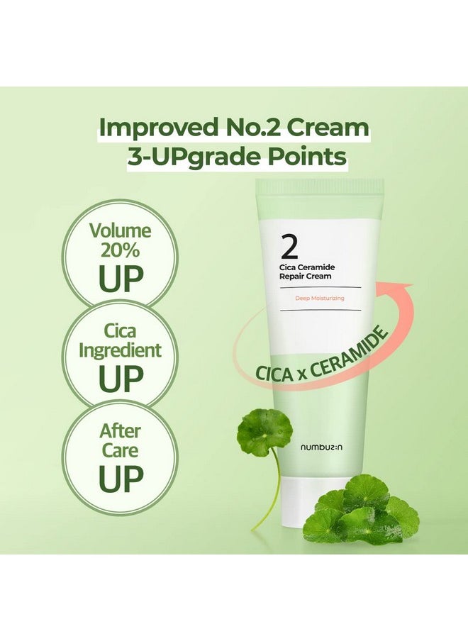 numbuzin No.2 Cica Ceramide Repair Cream | Ceramide, Centella Asiatica | Hydrating, Calming, Skin Recovery, Strengthen Skin Barrier, Deep Repair | All Skin Types | 2.02 fl. oz.
