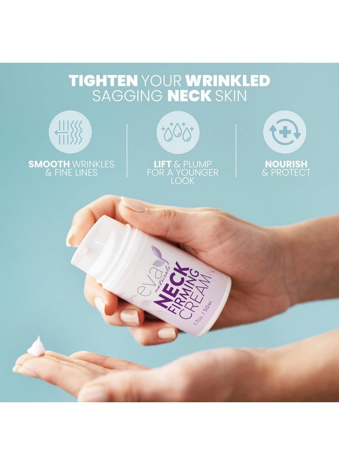 Eva Naturals Enhanced Neck & Décolleté Firming Cream (1.7 oz) - Hydrating Cream for Neck Tightening & Wrinkle Reduction - Lifts & Smooths for Youthful Skin