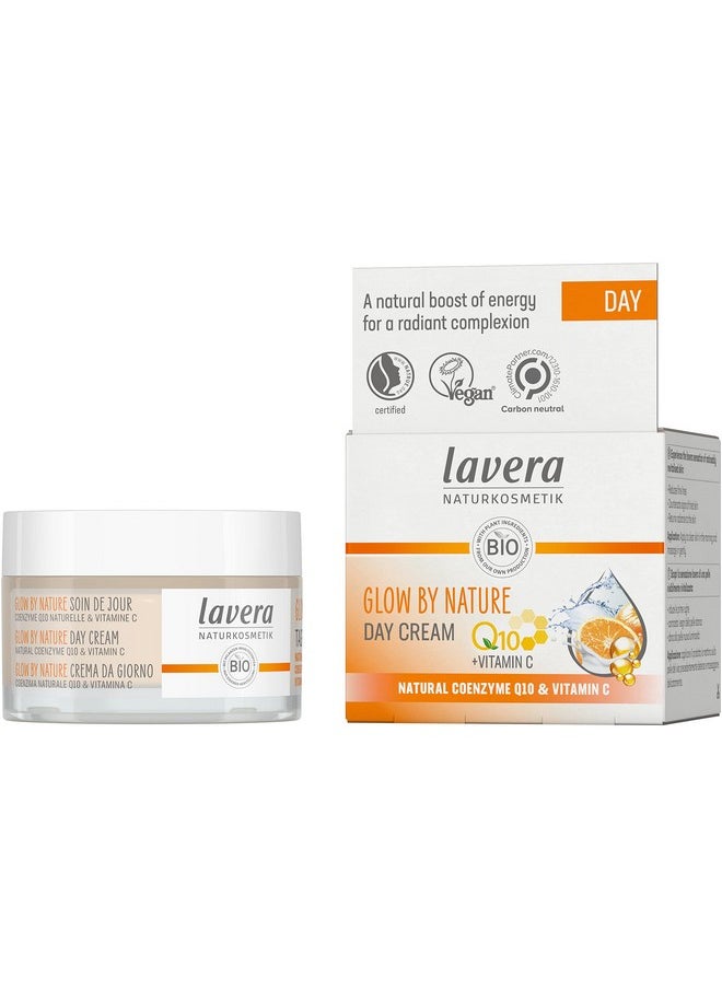 lavera Glow by Nature Day Care - Face Cream with Q10 & Vitamin C for a Radiant Complexion - Moisturizing Facial Cream - Anti Aging Cream - PETA Certified - Vegan - Made in Germany - 1.7 Fl Oz