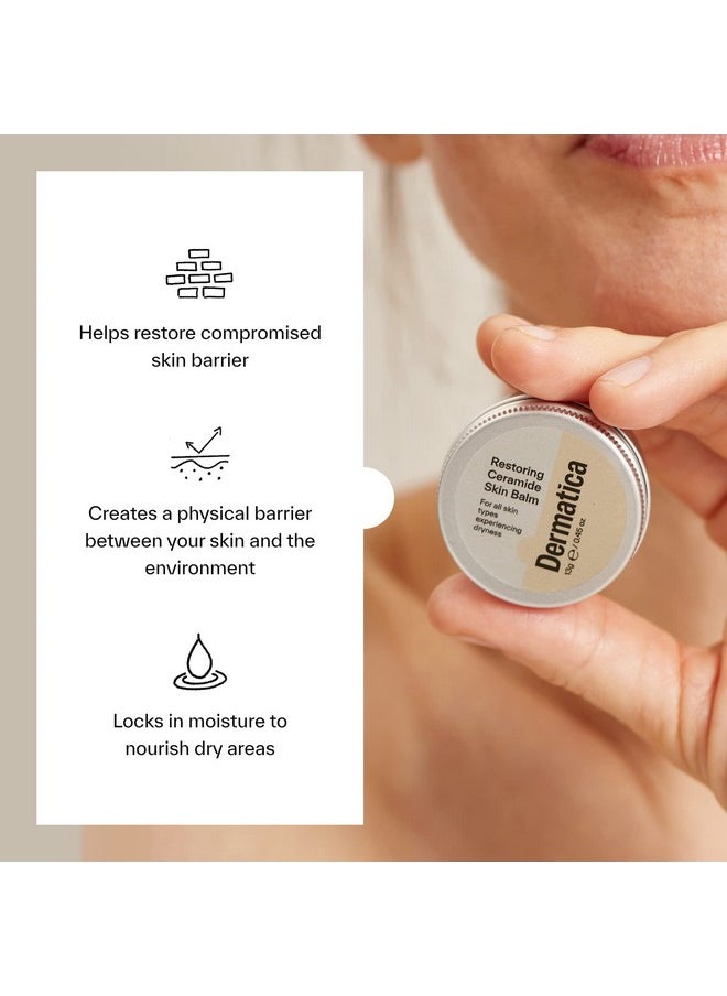 Dermatica Restoring Ceramide Skin Balm | Moisturizes & Repairs Dry Patches I For all Skin Types | Rebalances & Hydrates Dry Skin or Lips | Minimises the Appearance of Pores (13g)