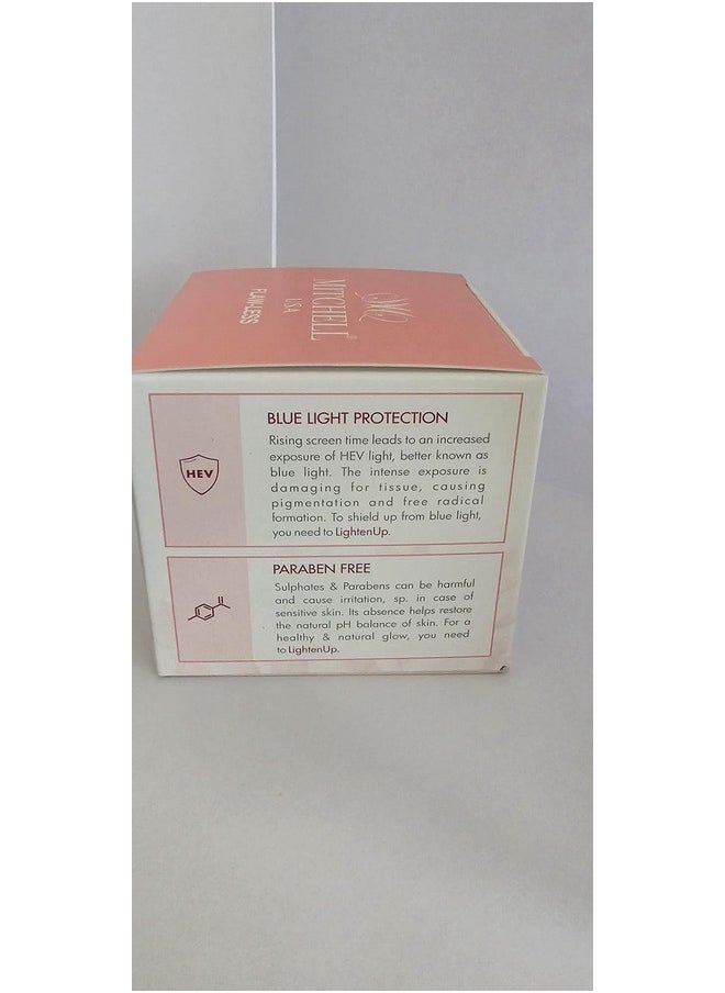 Mitchell USA Flawless Lighten Up Smooth Radiance Clarifying Day Cream - 50g with Peony Flower Extracts, Seaweed Extracts & Niacinamide | Korean-inspired Day Cream | Non-Greasy Moisturizer for Deep Hydration, Anti-Aging & Glowing Skin | Day Cream for All Skin Types
