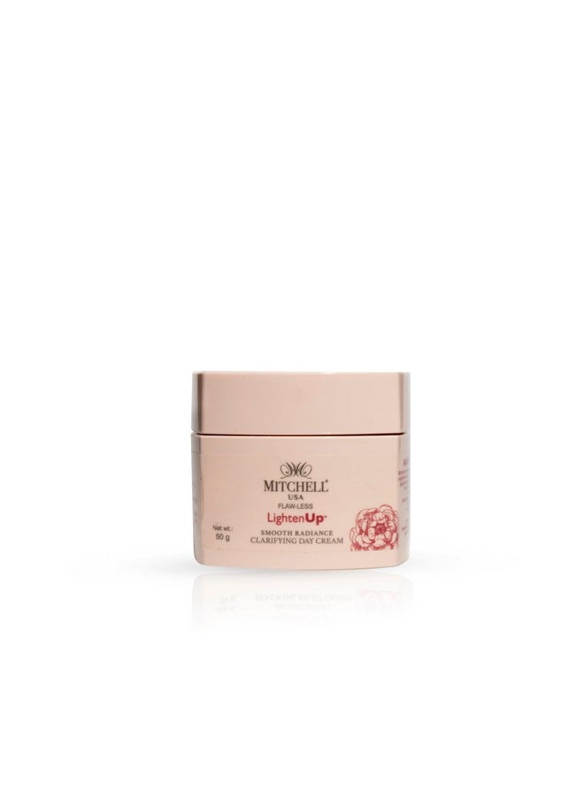 Mitchell USA Flawless Lighten Up Smooth Radiance Clarifying Day Cream - 50g with Peony Flower Extracts, Seaweed Extracts & Niacinamide | Korean-inspired Day Cream | Non-Greasy Moisturizer for Deep Hydration, Anti-Aging & Glowing Skin | Day Cream for All Skin Types