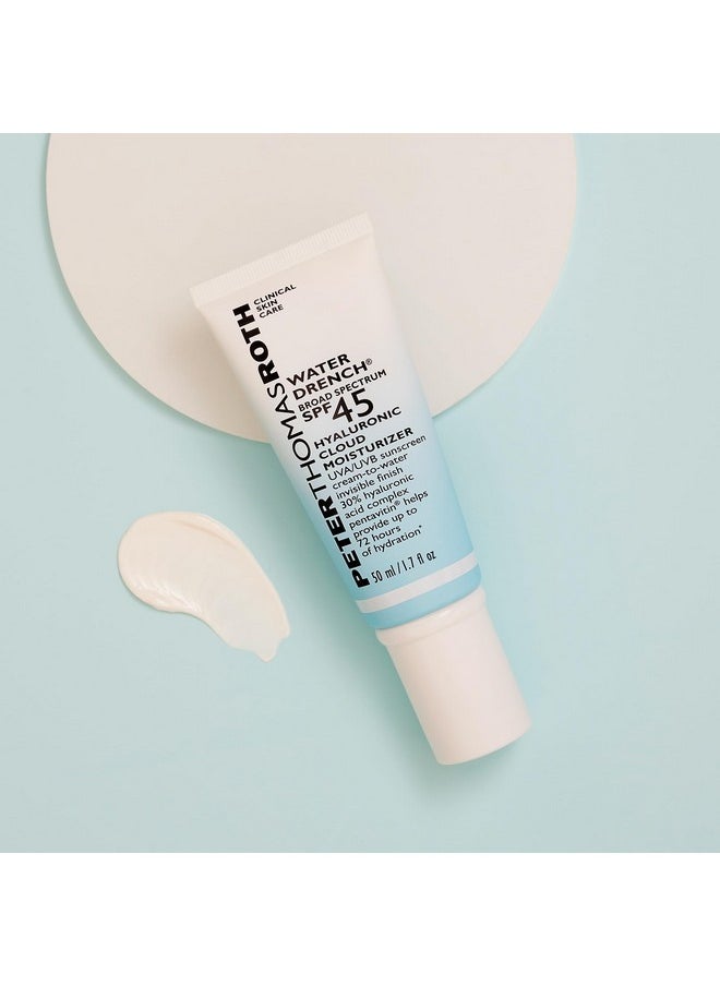 Peter Thomas Roth | Water Drench Broad Spectrum SPF 45 Hyaluronic Cloud Moisturizer | SPF Moisturizer For Face, Lightweight Sunscreen For Face (Pack of 1)