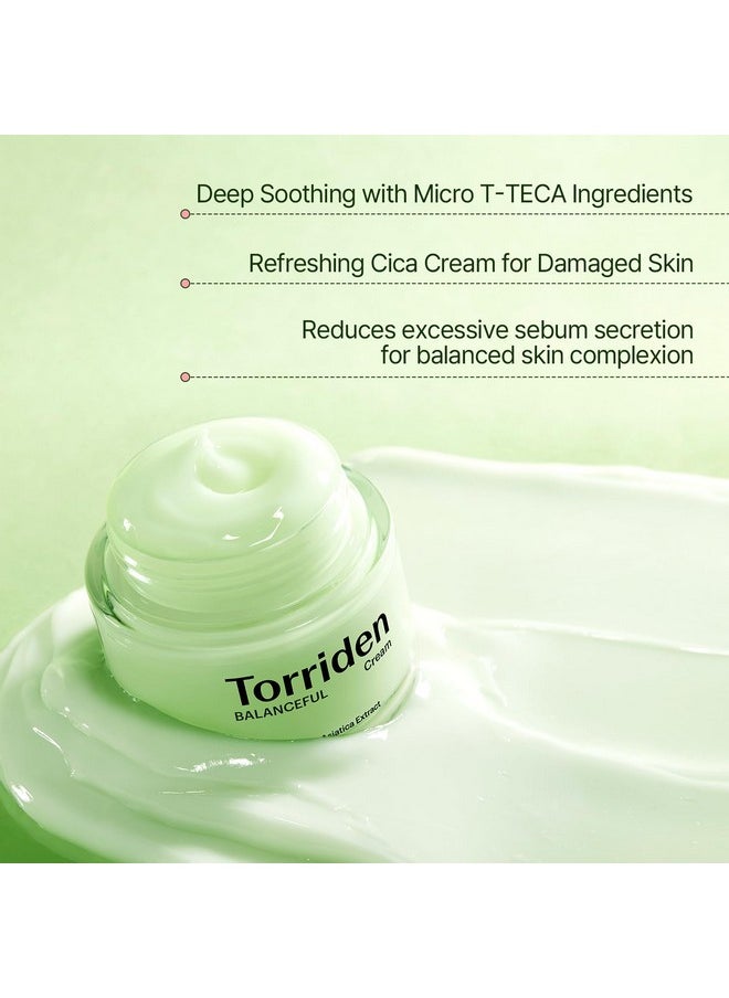 Torriden BALANCEFUL Cica Cream, Soothing and Nourishing Moisturizer that Hydrates, Moisturizes, and Soothes with 5 Different Centella Asiatica Extract for Oily, Combo, and Sensitive Skin