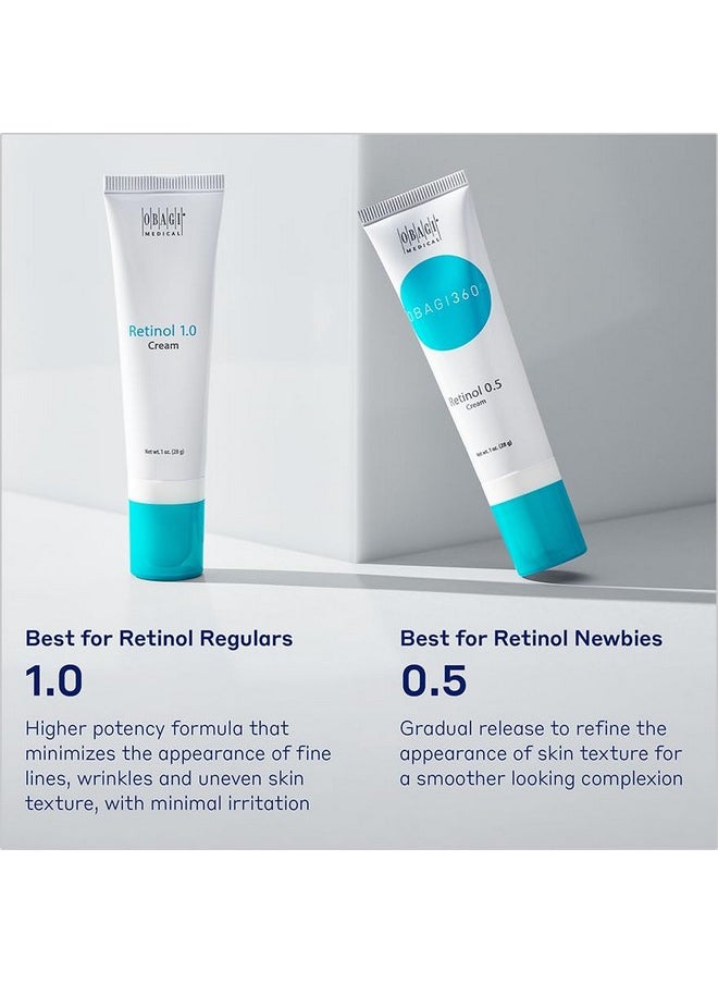 Obagi360 Retinol 1.0 Cream - High Concentration Retinol Helps Reduce the Appearance of Fine Lines and Wrinkles & Smooth Texture with Minimal Irritation - 1 oz