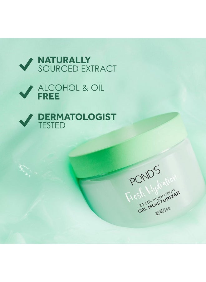 POND'S Aloe Extract & Vitamin B3 Gel Face Moisturizer For Fresh and Luminous Skin, 3.4 oz
