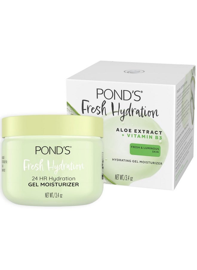 POND'S Aloe Extract & Vitamin B3 Gel Face Moisturizer For Fresh and Luminous Skin, 3.4 oz