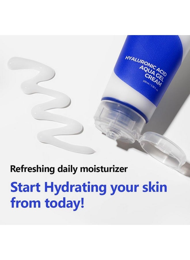 IsNtree Hyaluronic Acid Aqua Gel Cream 100ml, 3.38 fl.oz | Lightweight Hydrating Gel | Quick Absorbing Moisturizer | Korean Skincare