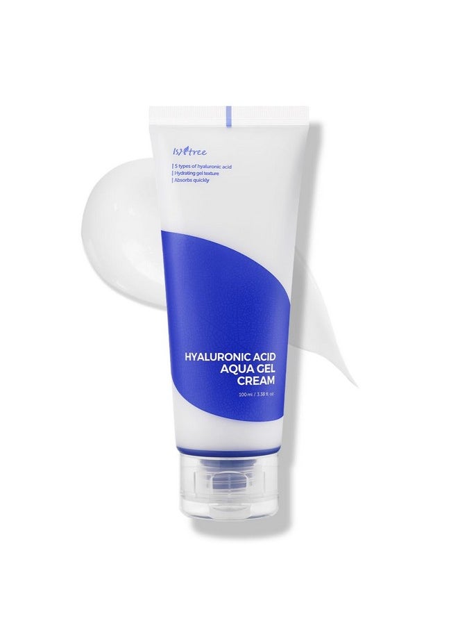 IsNtree Hyaluronic Acid Aqua Gel Cream 100ml, 3.38 fl.oz | Lightweight Hydrating Gel | Quick Absorbing Moisturizer | Korean Skincare