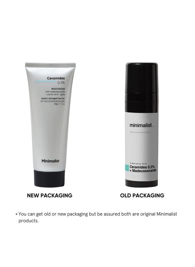 Minimalist 0.3% Ceramide Face Moisturizer For Barrier Repair & Deep Moisturization | Daily Repairing Face Moisturizing Cream | For Oily - Combination Skin | 50g