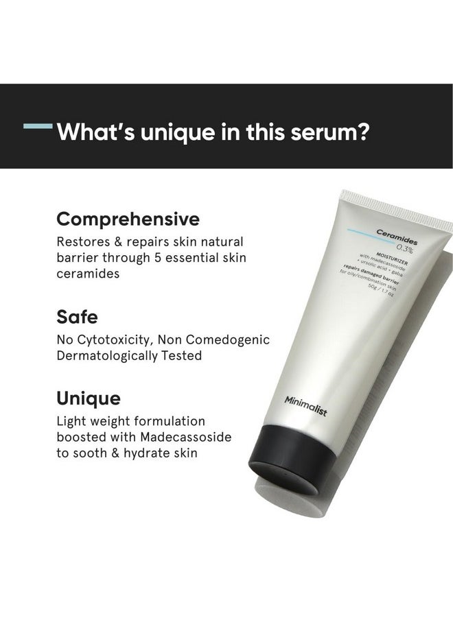 Minimalist 0.3% Ceramide Face Moisturizer For Barrier Repair & Deep Moisturization | Daily Repairing Face Moisturizing Cream | For Oily - Combination Skin | 50g