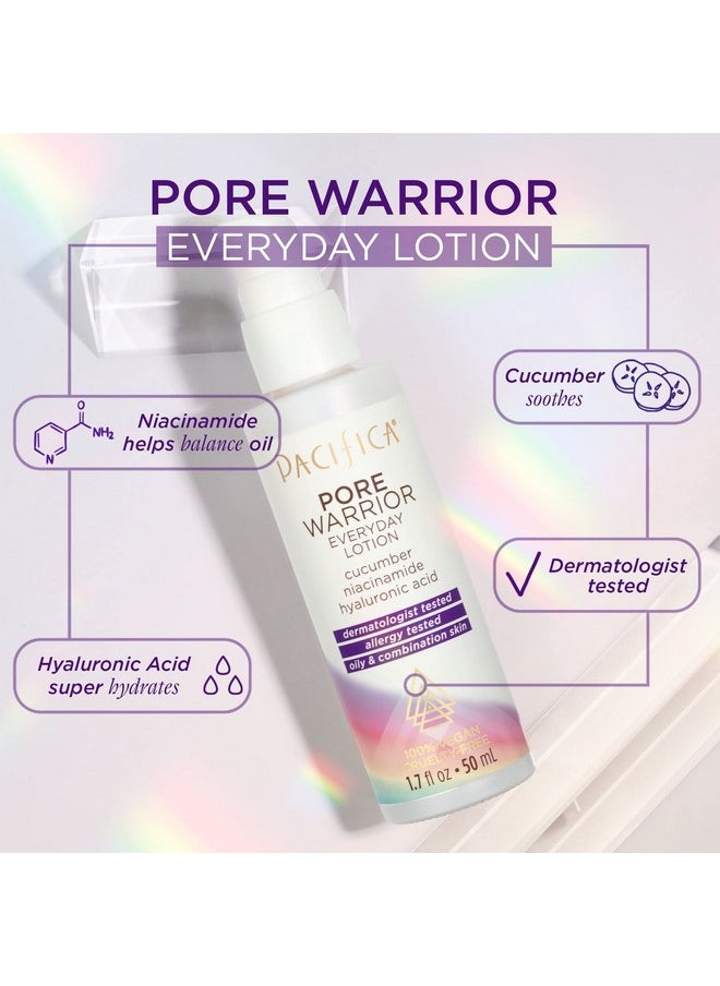 Pacifica Face Moisturizer - Acne Treatment for Face - Pore Warrior Daily Acne Serum - w/Hyaluronic Acid & Niacinamide - Protects Pores, Reduces Dirt & Oil Vegan & Cruelty-Free Dermatologist Tested