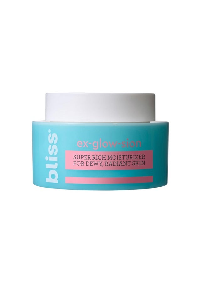 Bliss Ex-glow-sion Super Rich Face Moisturizer for Dewy, Radiant Skin | Advanced Shea Butter Nourishes & Hydrates | 100% Vegan and Cruelty-Free | 1.7 fl oz