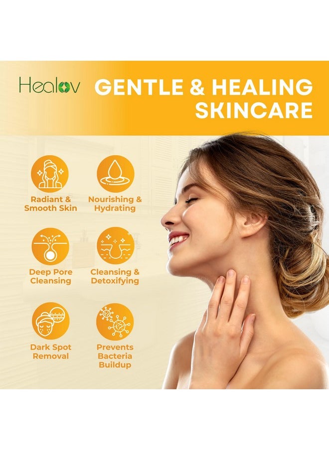 Healov Turmeric Face Cream for Dark Spots - Natural Turmeric Skin Brightening Lotion for Face & Body - Cleanse Skin, Fight Acne, Even Tone, Clear Scars, Sun Damage, & Hyperpigmentation - 50g / 1.67oz