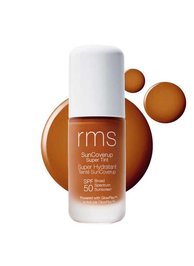 RMS Beauty SunCoverup Super Tint Broad Spectrum SPF 50 Sunscreen - Skin Tint Non Nano Zinc Oxide Mineral Sunscreen, Glowy Tinted Moisturizer with SPF (Toffee)