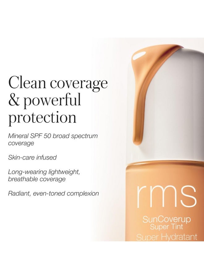 RMS Beauty SunCoverup Super Tint Broad Spectrum SPF 50 Sunscreen - Skin Tint Non Nano Zinc Oxide Mineral Sunscreen, Glowy Tinted Moisturizer with SPF (Toffee)