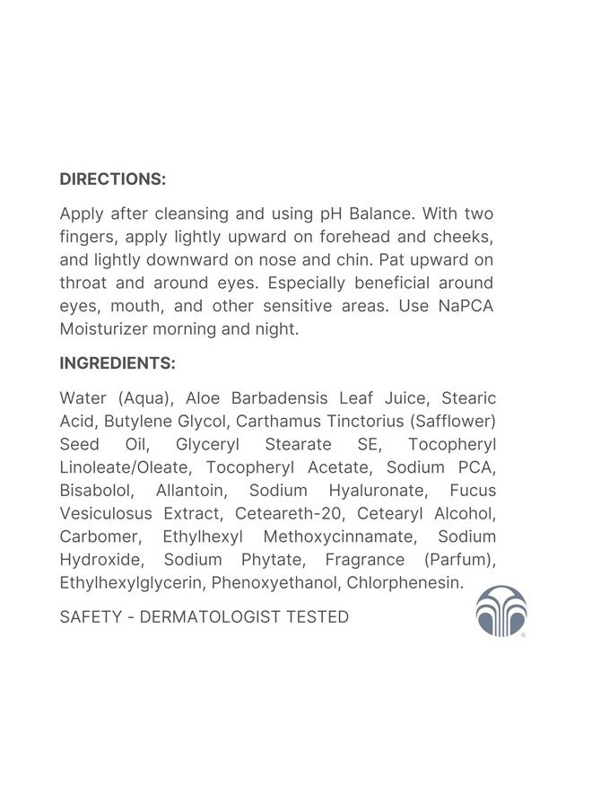 NuSkin NaPCA Moisturizer | Hydrating & Soothing Moisturizer with Vitamin E & Aloe Vera | Non-Greasy Formula for All Skin Types | Locks in Moisture for All-Day Hydration | 4.2 oz | 1 Pack