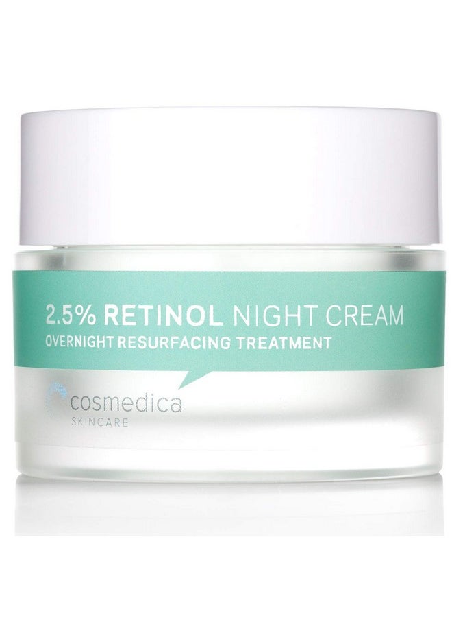 Cosmedica Skincare Retinol Night Cream - Daily Moisturizing Facial Lotion Night Cream. The best Retinol Cream with Vit A and Hyaluronic Acid to target skin concerns from Acne to Wrinkles (1.7oz)