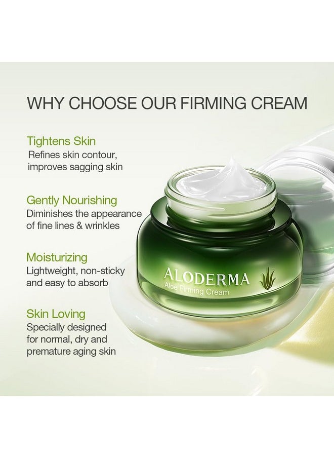 Aloderma Aloe Firming Face Cream - Made at the Source with 67% Organic Aloe Vera - Firming Face & Neck Cream with Vitamin E and African Birch Bark - Natural Renewing Face Cream to Defy Aging, 1.7oz