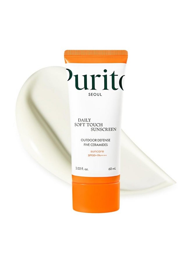 PURITO Daily Soft Touch Sunscreen 60ml Face Sunscreen Oil Free UVA & UVB Protection Lightweight and Oil Free Korean Sunscreen For All Skin Type and Vegan & Cruelty-Free