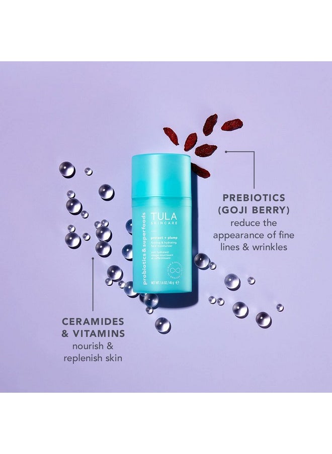TULA Skin Care Protect + Plump Firming & Hydrating Face Moisturizer - Skincare-First, Daily Ageless Moisturizer, Minimizes the Look of Wrinkles & Fine Lines, 1.6 oz.