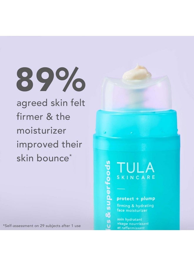 TULA Skin Care Protect + Plump Firming & Hydrating Face Moisturizer - Skincare-First, Daily Ageless Moisturizer, Minimizes the Look of Wrinkles & Fine Lines, 1.6 oz.
