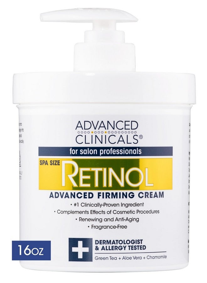 Advanced Clinicals Retinol Body Lotion Moisturizer Face Lotion & Body Cream | Crepey Skin Care Treatment Targets Look Of Crepe Skin, Wrinkles, Sagging Skin, & Sun Damaged Skin, 16 Oz