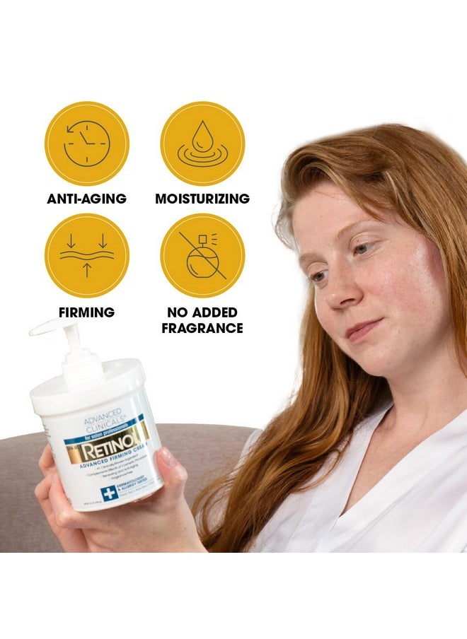 Advanced Clinicals Retinol Body Lotion Moisturizer Face Lotion & Body Cream | Crepey Skin Care Treatment Targets Look Of Crepe Skin, Wrinkles, Sagging Skin, & Sun Damaged Skin, 16 Oz