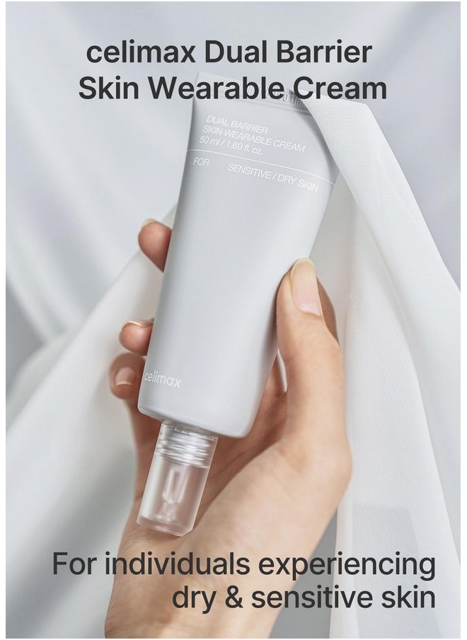 celimax Dual Barrier Skin Wearable Cream | Long Lasting Cream Face Moisturizer with Ceramides, Hyaluronic Acid, Moisturizing, Hydrating, Soothing, Repairing, Day & Night Cream, 50ml
