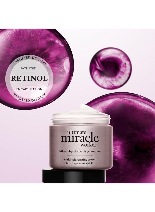 philosophy ultimate miracle worker multi-rejuvenating face moisturizer cream + spf 30 - with encapsulated retinol - delivers firmer, youthful looking & radiant skin without irritation - 2 fl oz