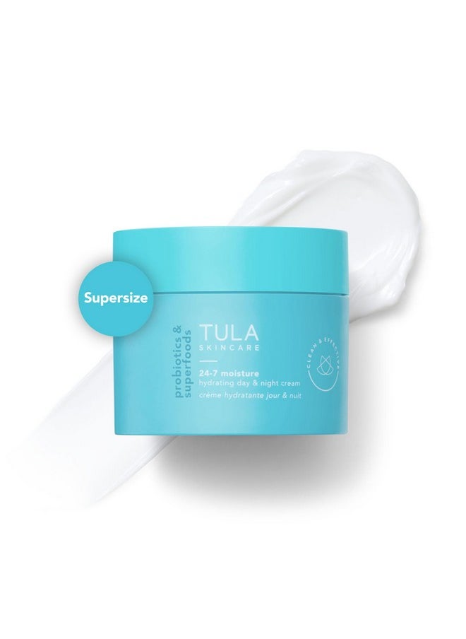 TULA Skin Care 24-7 Hydrating Day & Night Cream - Supersize, Anti-Aging Moisturizer for Face, Contains Watermelon & Blueberry Extract, 3.4 oz.