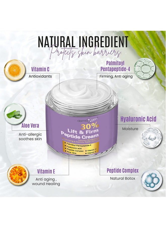 Dermaxgen 30% Matrixyl 3000 Face Cream - Skin Elasticity Repair Cream - Matrixyl 3000 Peptides Lift & Firm with Vitamins C and E, Hyaluronic Acid, Aloe Vera - 1.7fl oz (30% Peptide Cream)