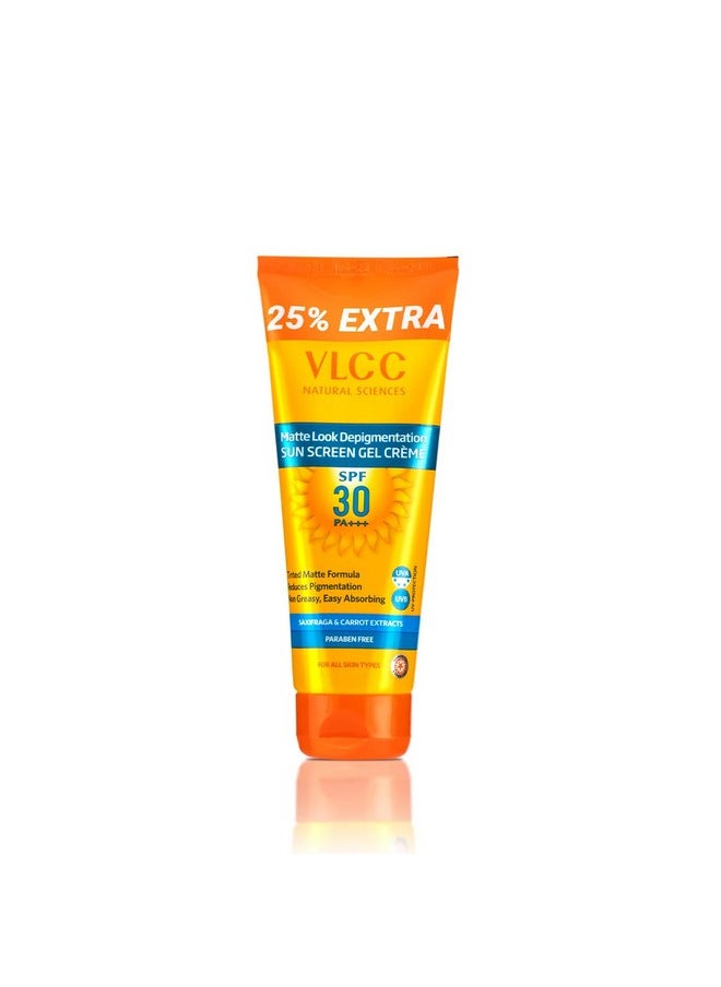 VLCC Natural Tinted Matte SPF 30 & PA+++ Sunscreen | Provides UV Rays Protection | Helps Reduce Tanning | Non Greasy | Suits All Skin Types and Tones | 4.41 Oz/125 g