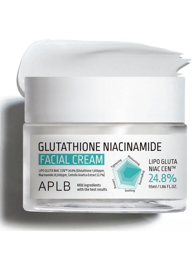 APLB Glutathione Niacinamide Facial Cream | LIPO GLUTA NIAC CEN™ 24.8% 1.86 FL.OZ/Korean Skincare, Deep hydration, Niacinamide, Improve skin elasticity, Improve skin texture
