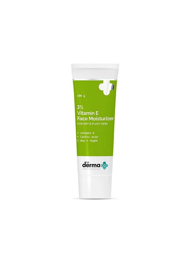 The Derma Co 3% Vitamin E Face Moisturizer for Dry & Flaky Skin | Deeply Hydrates & Nourishes Damaged Skin | Makes Skin Soft & Supple | Non-Greasy & Lightweight | 3.53 Oz/100g