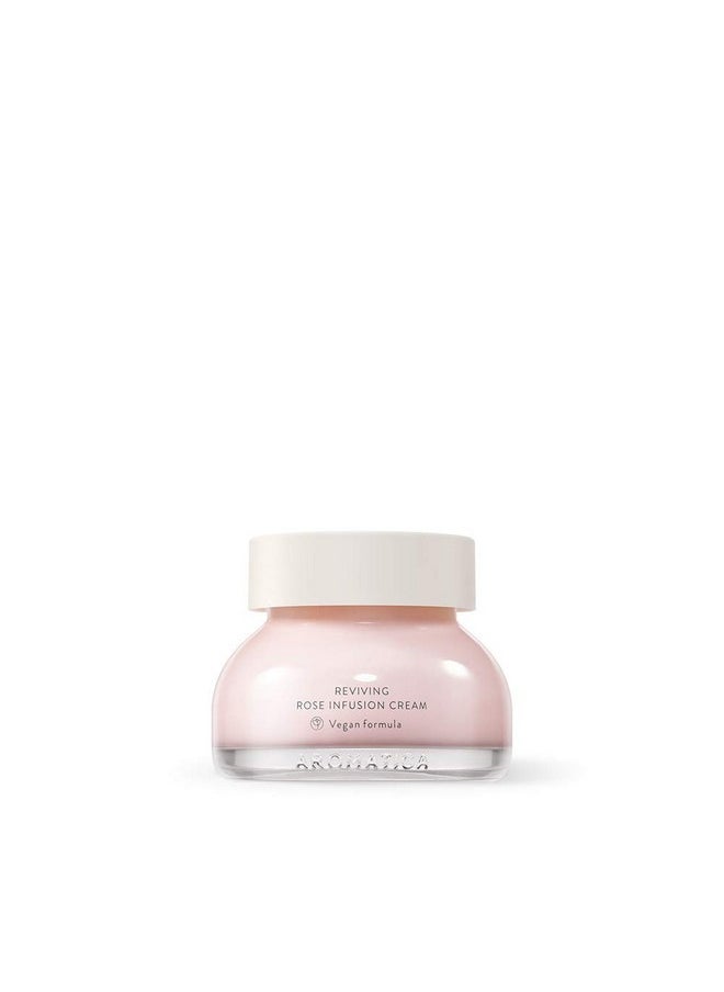AROMATICA Reviving Rose Infusion Cream 1.7 oz / 50ml, Vegan, Anti-aging, Hydrating, Brightening cream for dry skin | with Damask Rose Water and Rose Oil | Korean Skincare