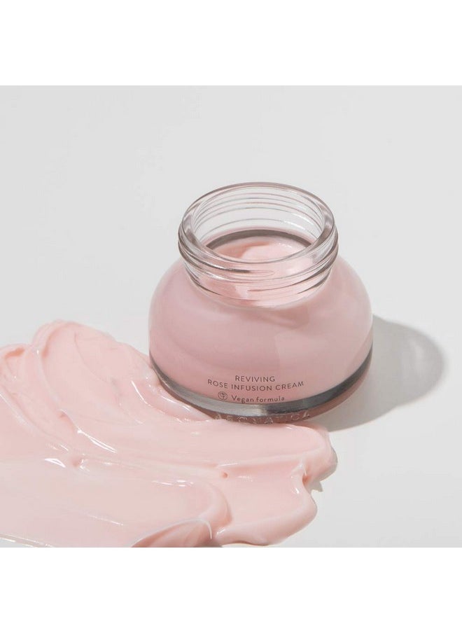 AROMATICA Reviving Rose Infusion Cream 1.7 oz / 50ml, Vegan, Anti-aging, Hydrating, Brightening cream for dry skin | with Damask Rose Water and Rose Oil | Korean Skincare