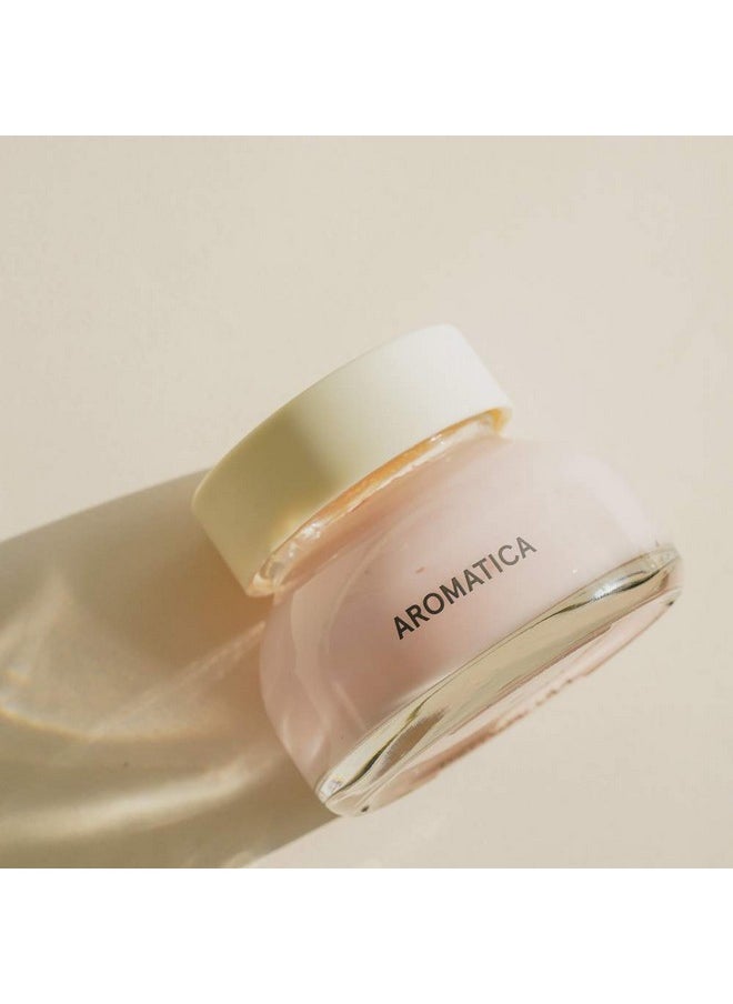 AROMATICA Reviving Rose Infusion Cream 1.7 oz / 50ml, Vegan, Anti-aging, Hydrating, Brightening cream for dry skin | with Damask Rose Water and Rose Oil | Korean Skincare
