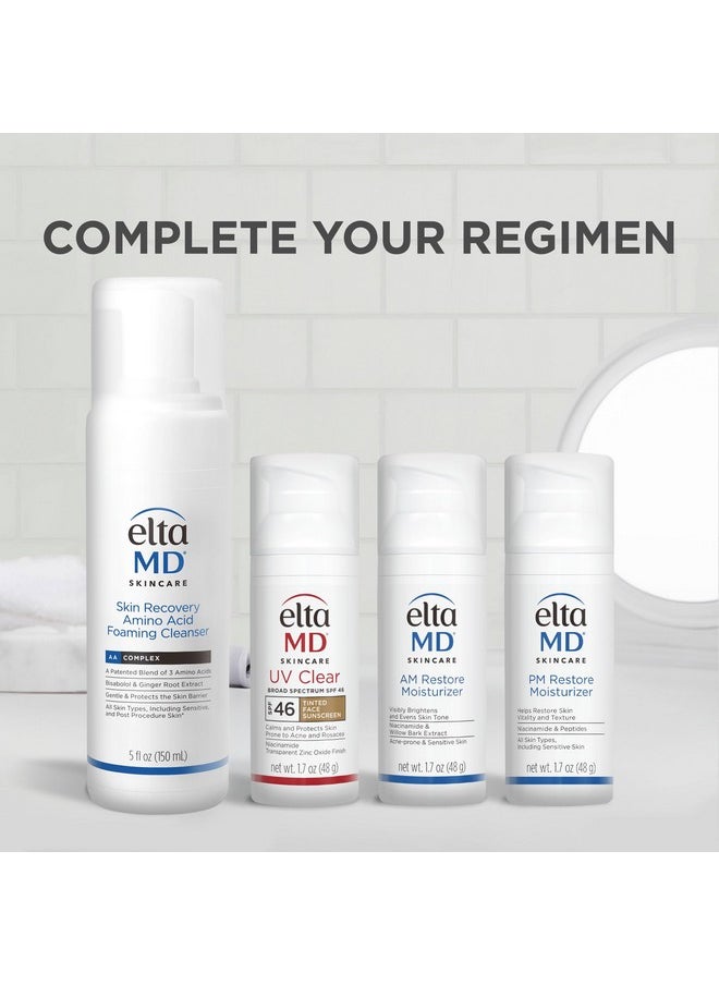 EltaMD AM Restore Face Moisturizer, Light Moisturizer Face Cream, Made with Niacinamide and Hyaluronic Acid, 1.7 oz Pump