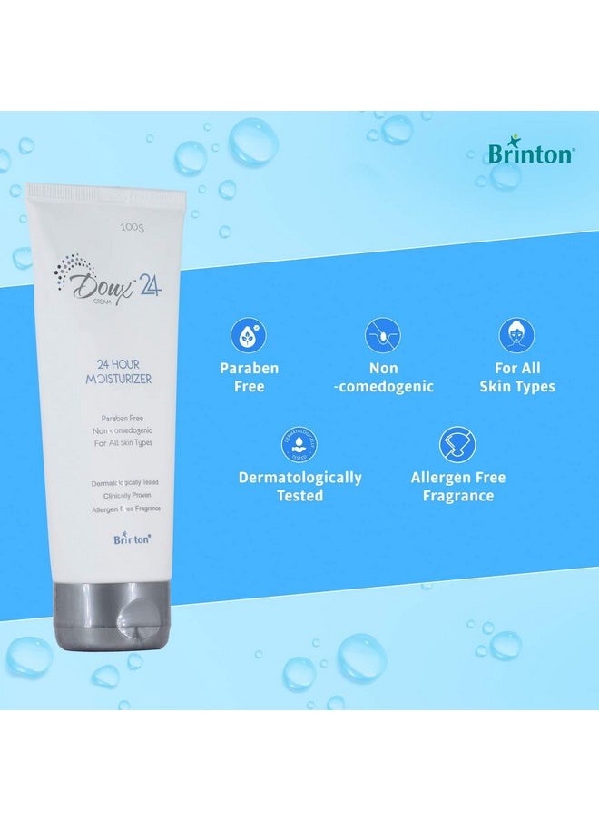 Brinton Doux 24 Hour Moisturizer Cream Face, Moisturizer, For Women, Ladies, Men, Man, 100 g, blue