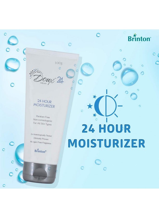 Brinton Doux 24 Hour Moisturizer Cream Face, Moisturizer, For Women, Ladies, Men, Man, 100 g, blue