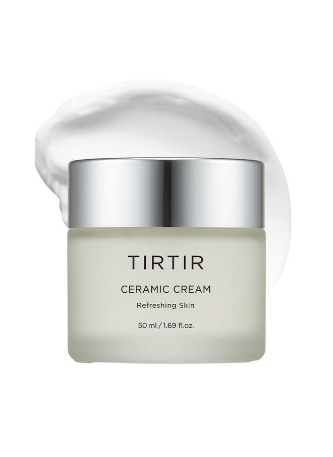TIRTIR Natural Ceramide Cream | Deep moisturizer for Glass Skin, Polyglutamic acid, Centella Asiatica Extract, Skin barrier, Lightweight, Mild, Nature derived ingredients, Dry skin, Korean skincare